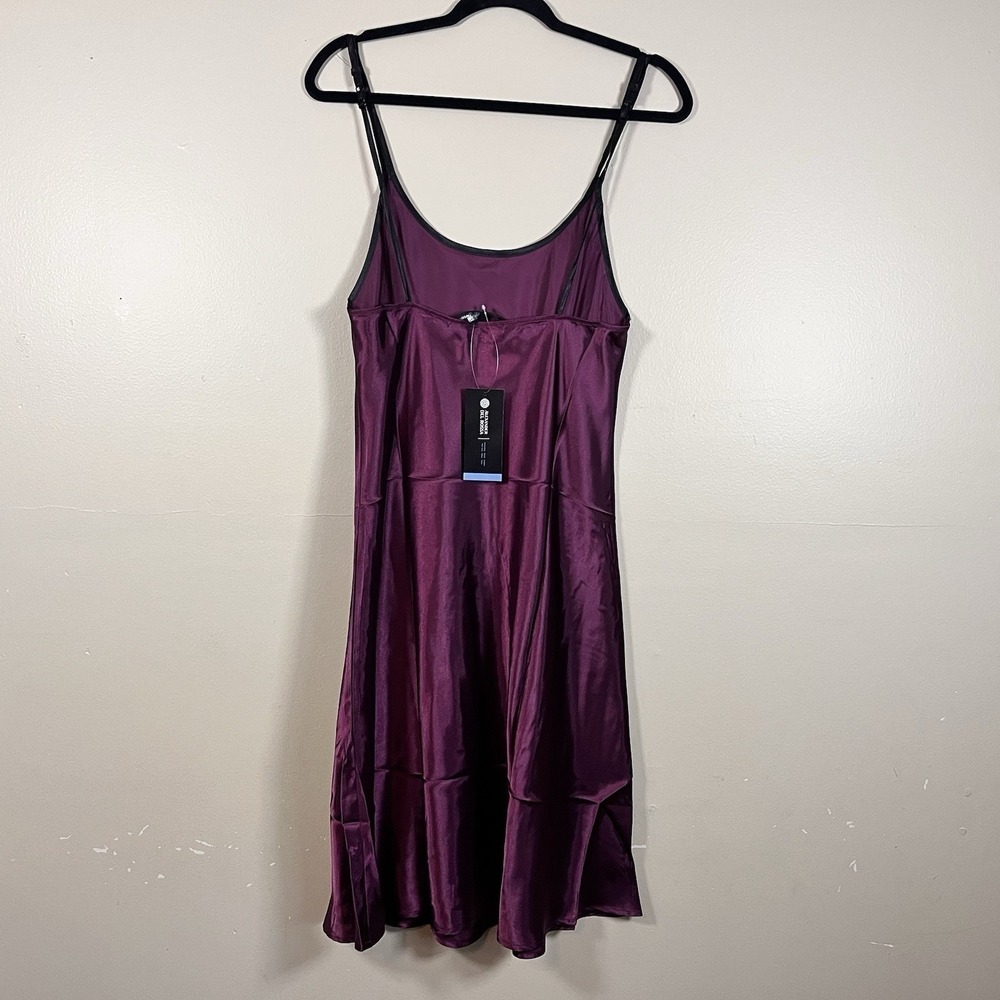 Women's M Satin Slip Dress Purple Silky Mini Coquette Vixen Glam Y2K Chic